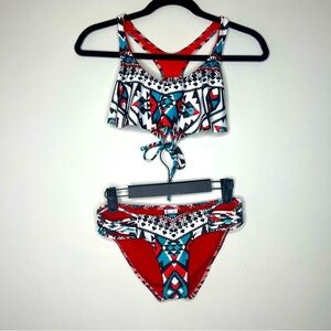 Becca Bikini Set sz Small Aztec Southwestern Pattern Coastal Cowgirl Hipster